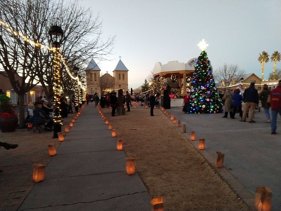 Mesilla Historical Plaza celebrating Christmas