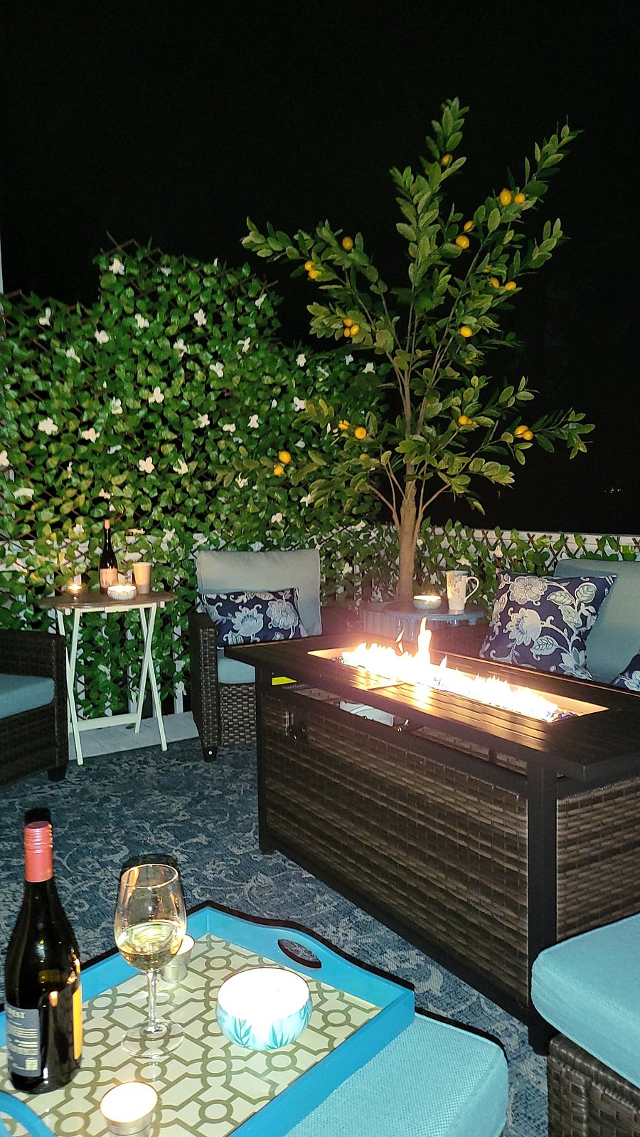 Private Deck Lounging at night