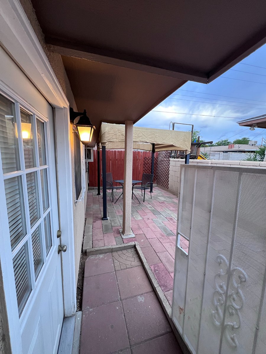 Front door entrance and side patio