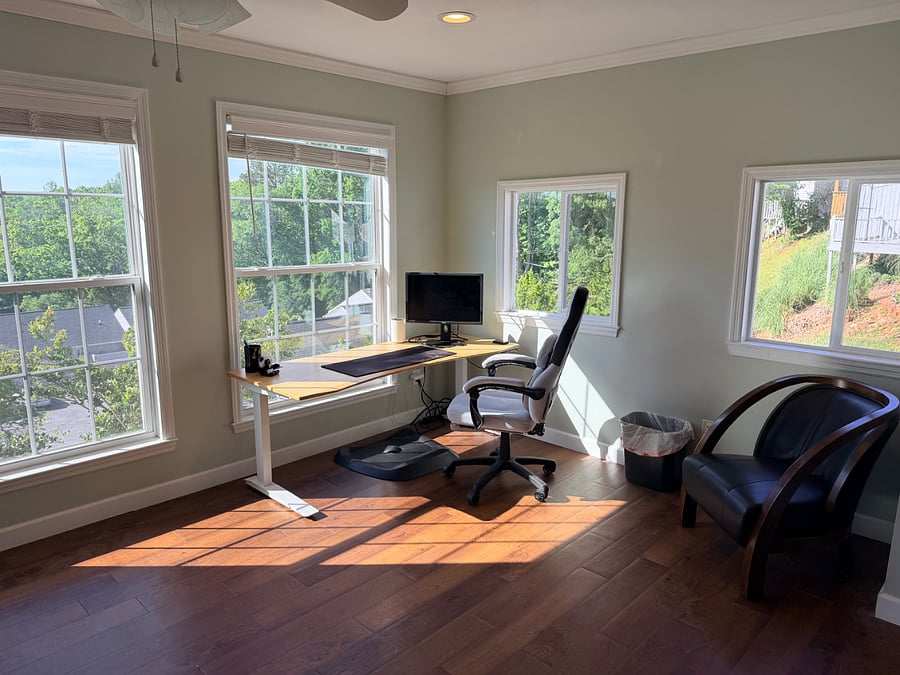 View of the bonus room workstation area.