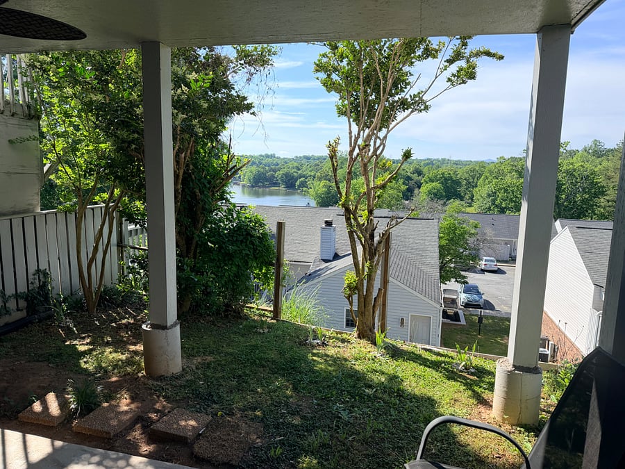 View from covered patio