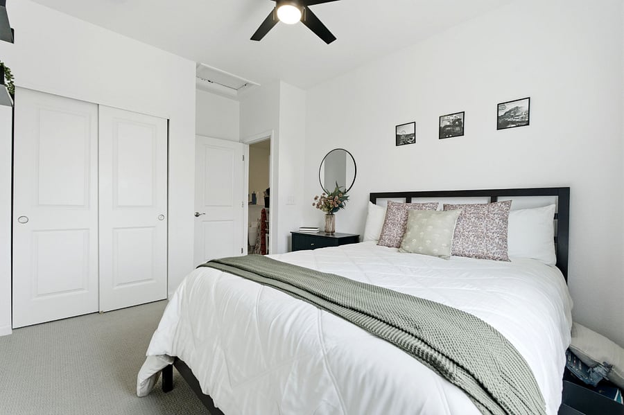 2nd Bedroom offers a sleep number Queen bed, plenty of storage and closet space.
