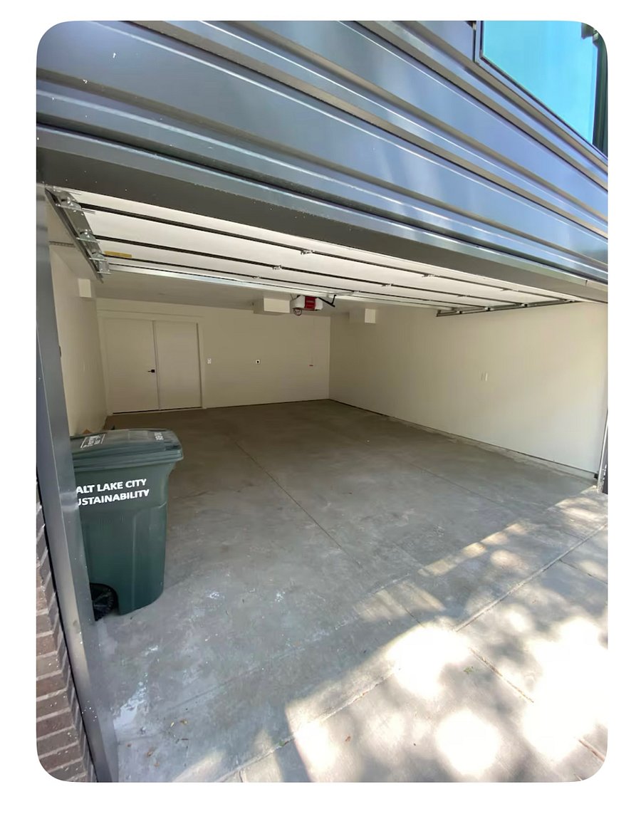 Private two-car garage with keypad and remote control opener