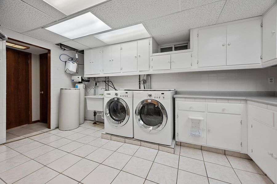 HUGE laundry room in the lower level.