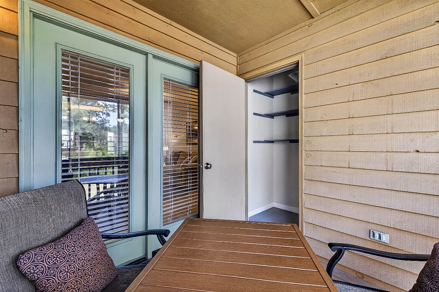Storage area off balcony