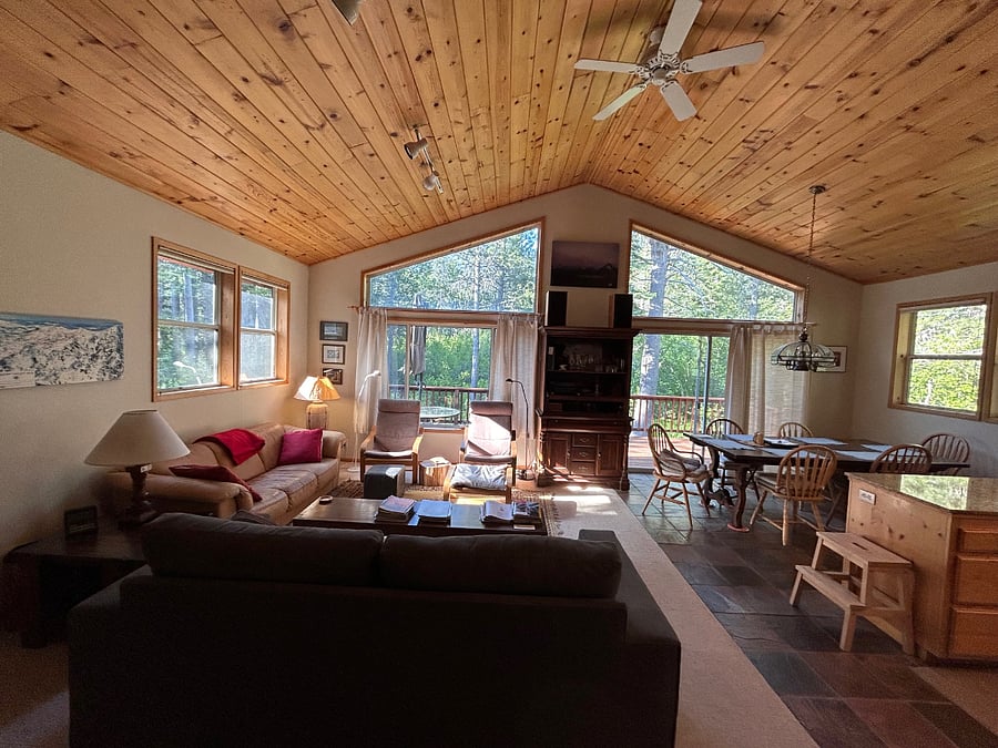 Living room and dining room