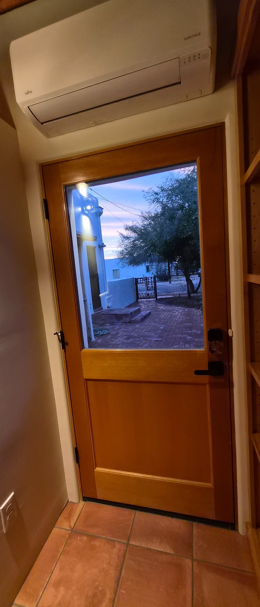 view from front door onto the patio
