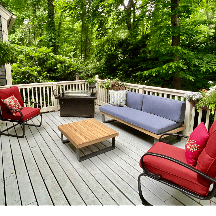 Deck spans the length of the home.