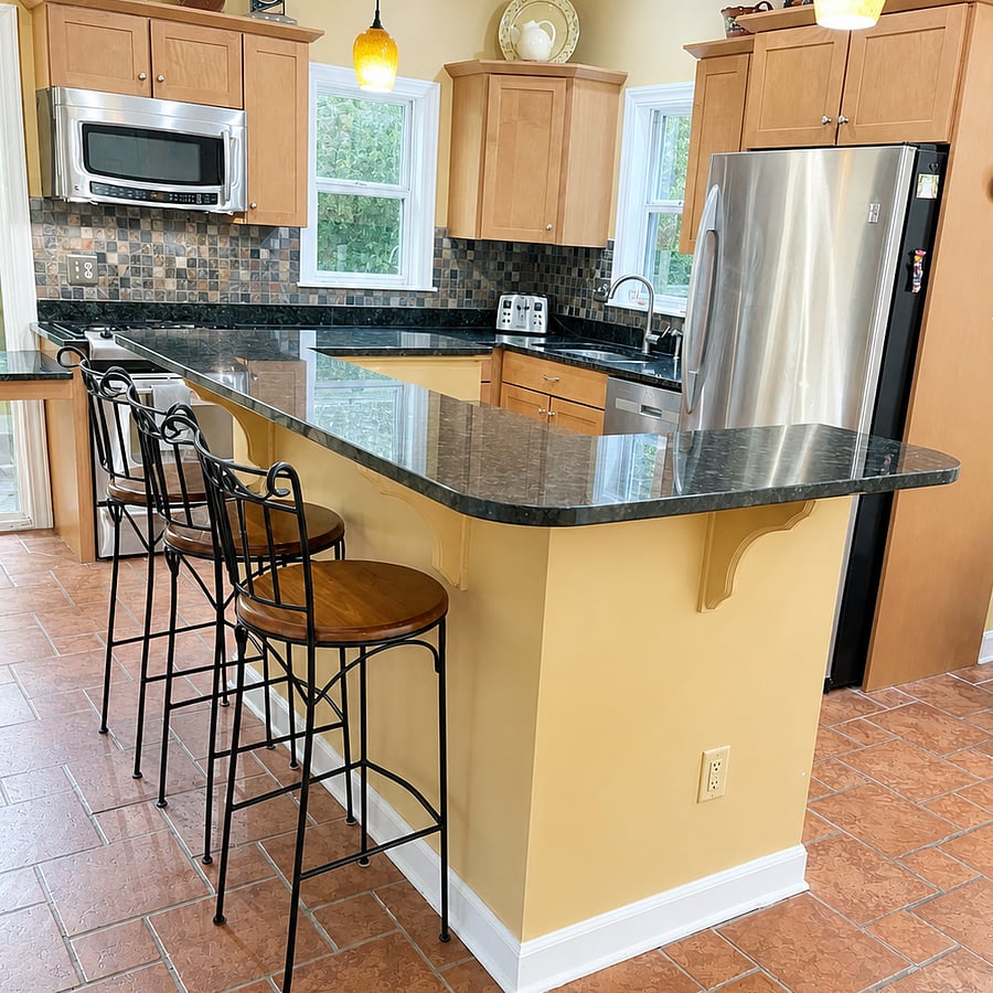 Bright and cheery kitchen.