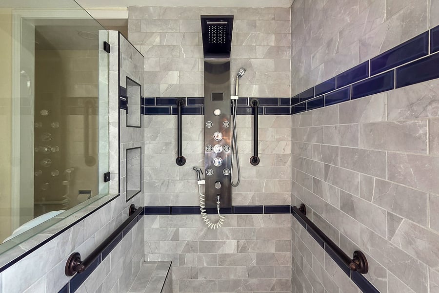 Newly remodeled walk-in shower