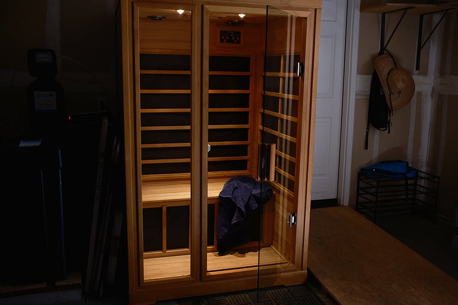 Private sauna in garage