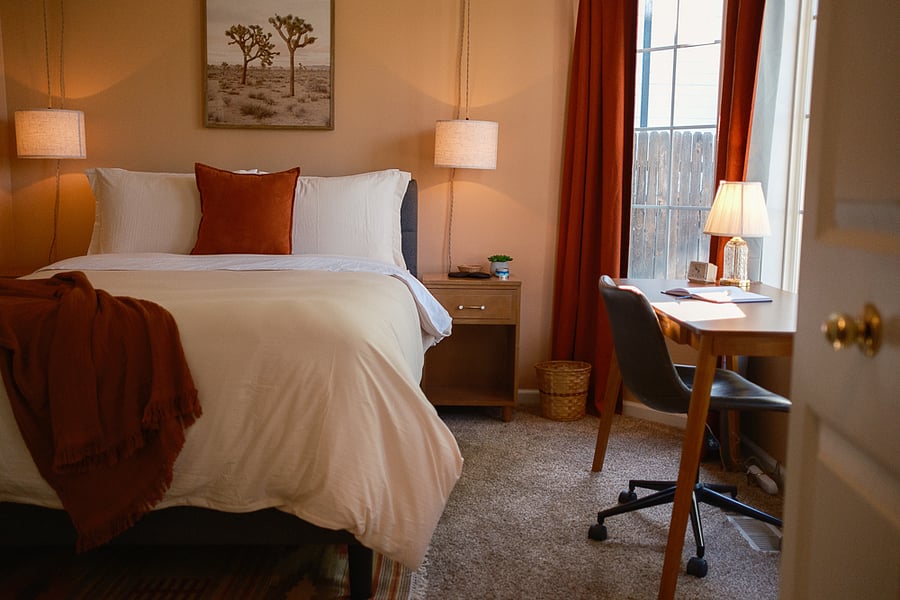 Cozy desert inspired Saguaro suite