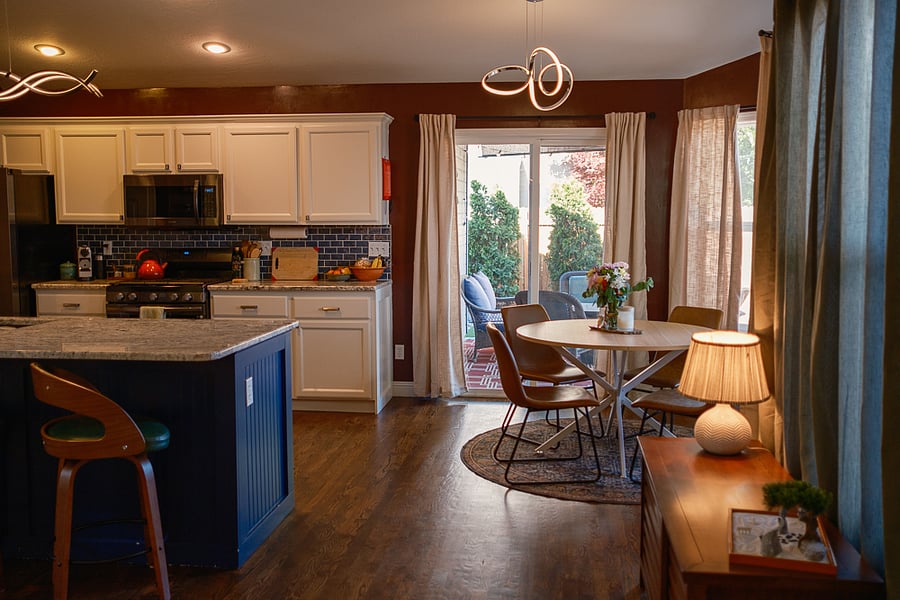 Large remodeled kitchen with lovely dining nook