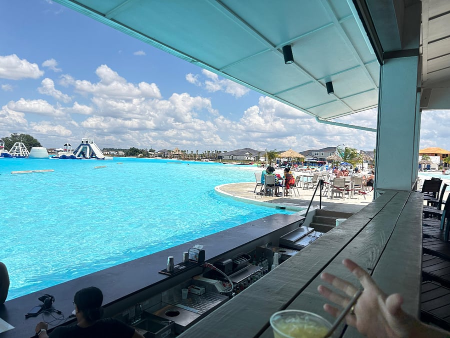 Lagoon swim-up bar