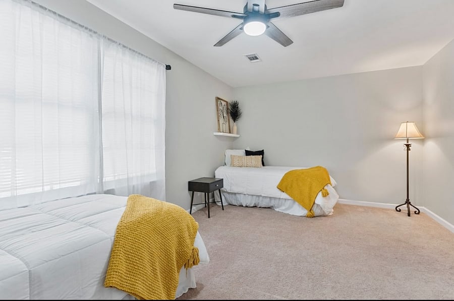 Twin beds upstairs