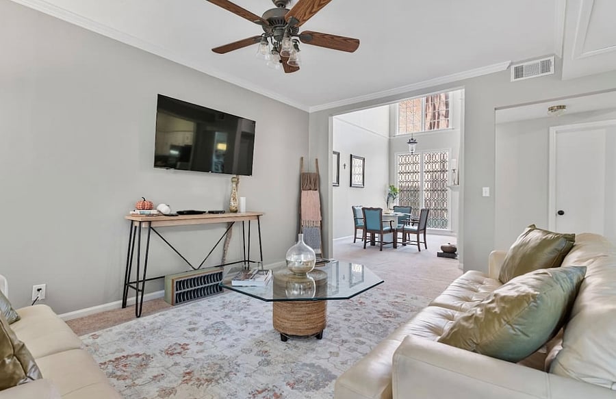 Main floor family room with TV