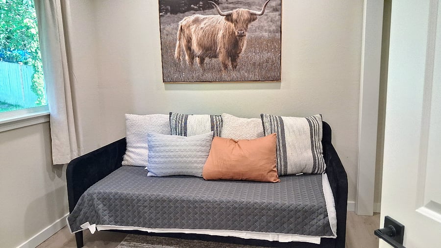 twin size bed in one of the bedrooms