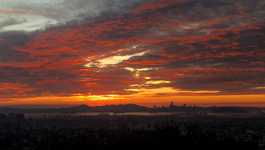 A gorgeous sunset view from the deck.