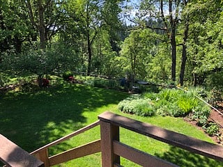 Backyard from upstairs deck