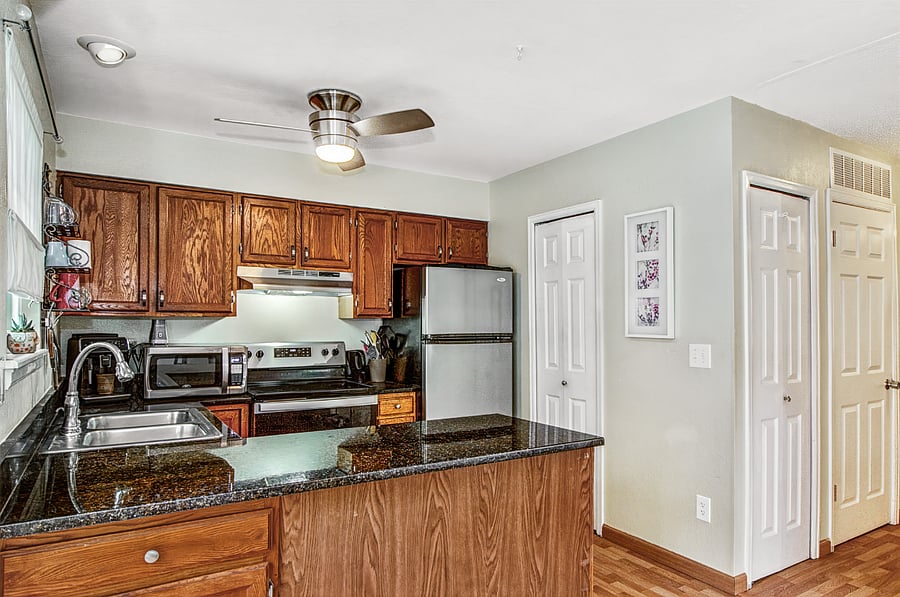 Cabinets were recently painted white