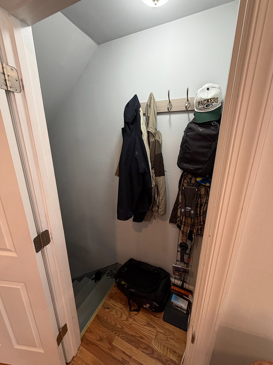 entrance to basement off the kitchen. 