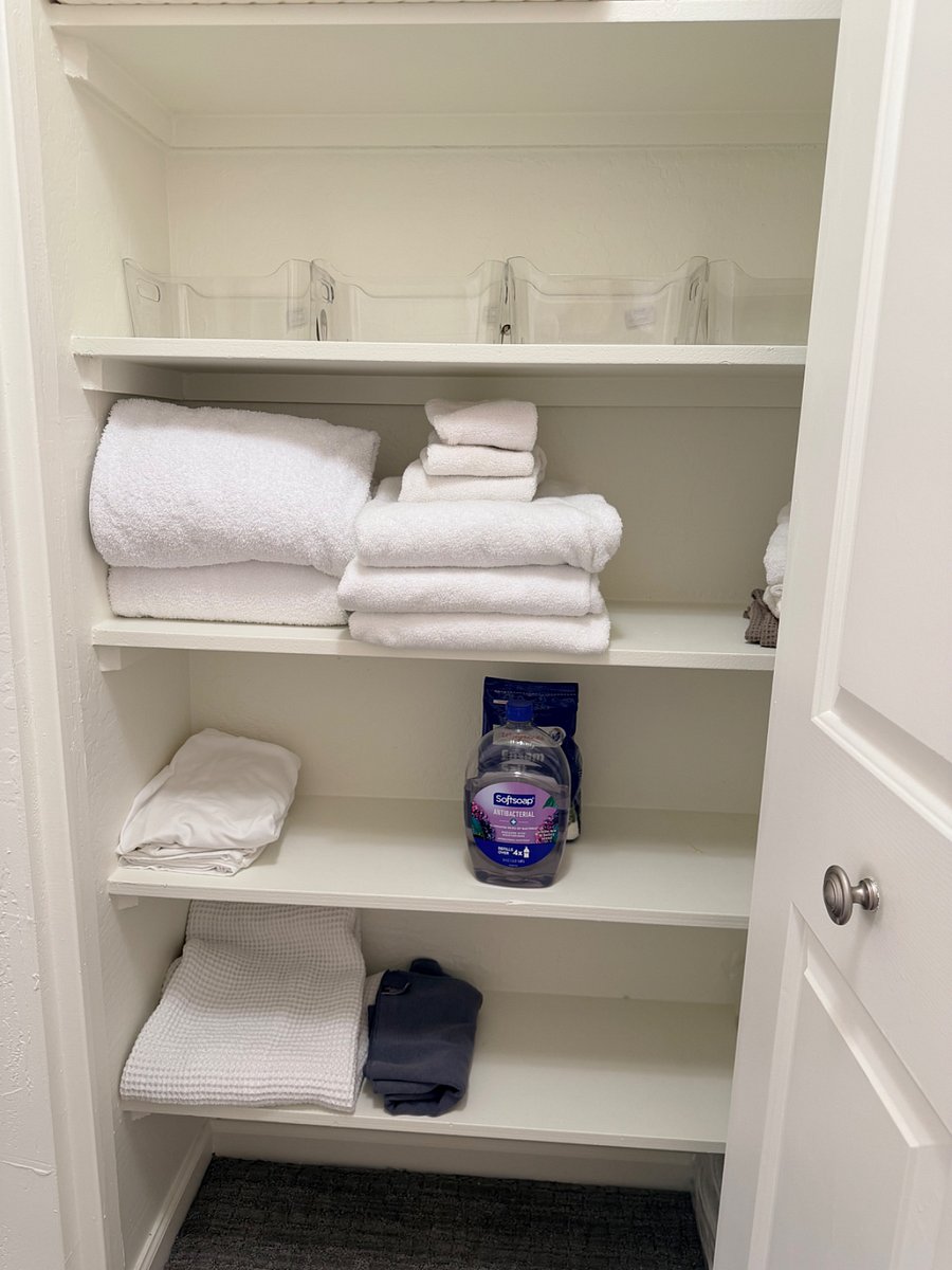 Upstairs hallway linen closet