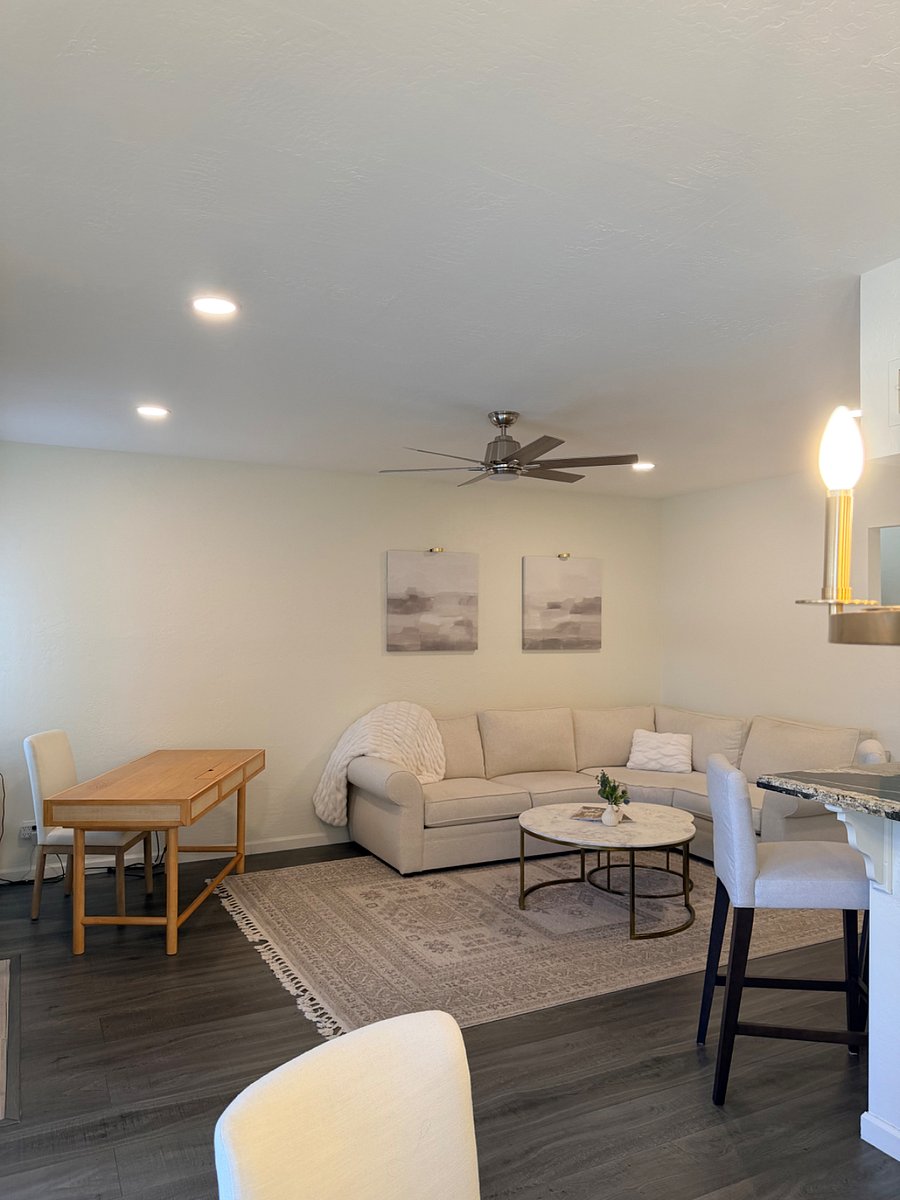 Living room with desk