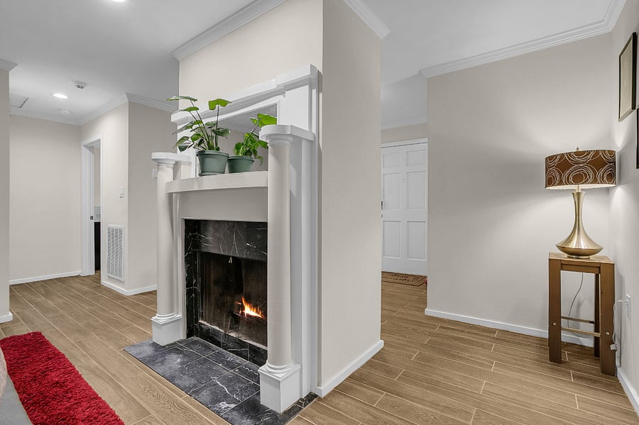 Wood fireplace