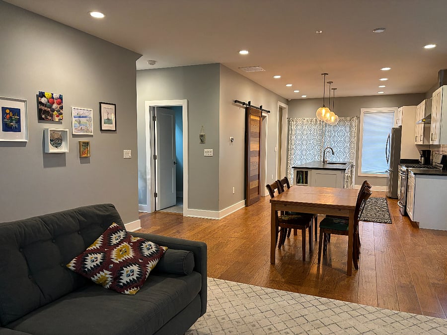 View of the main floor with modern, open floor plan