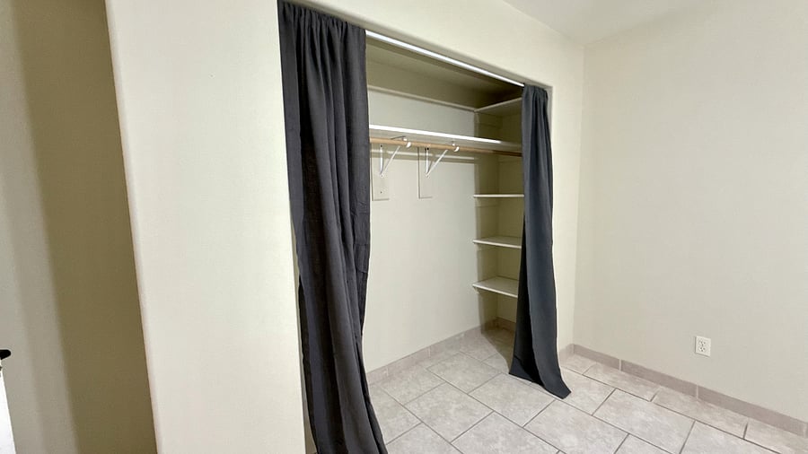 Each room has closet space