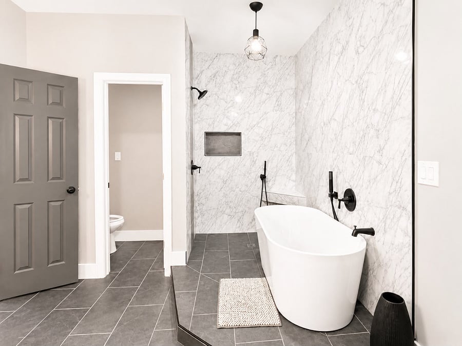 Your private bathroom with a deep soaking tub where you can relax after a long shift, a study session or a long day of work.