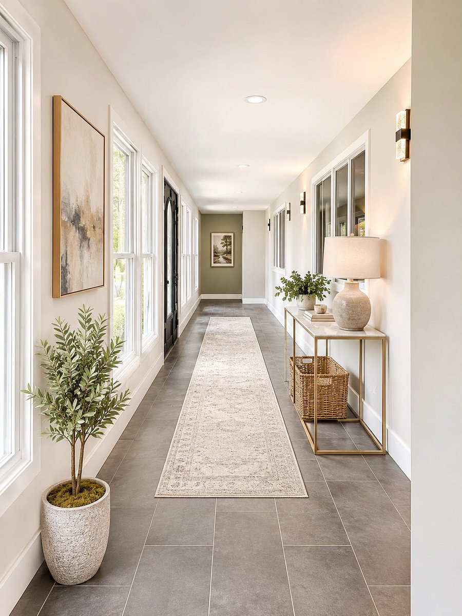 Every hallway here gets the same care as the main rooms  no afterthought spaces.