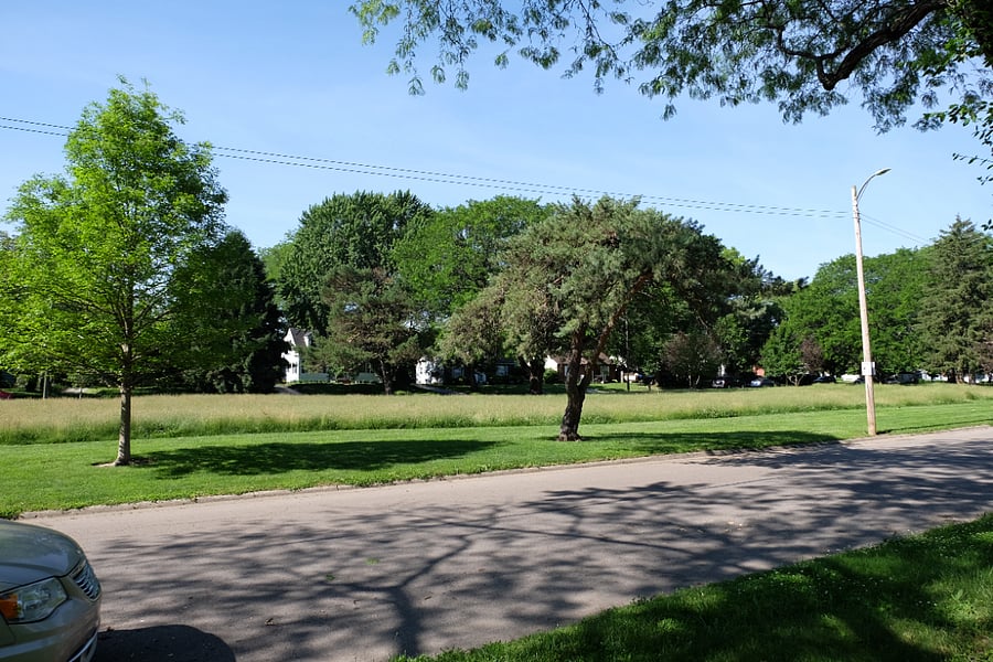 View of Brownlee Park from front yard