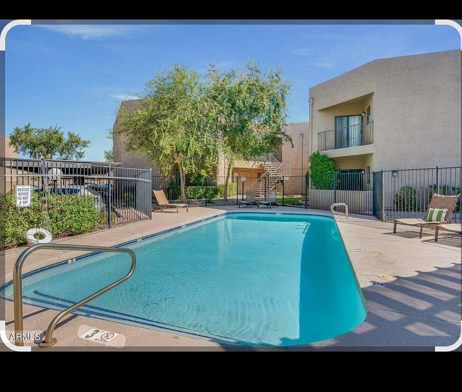 Pool steps away from front door