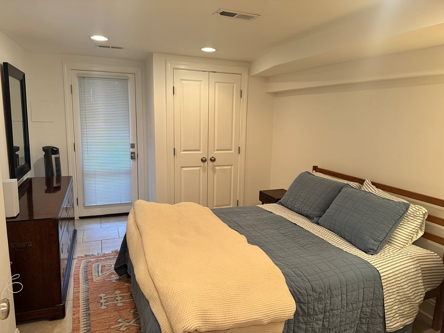 Bedroom looking toward back entrance