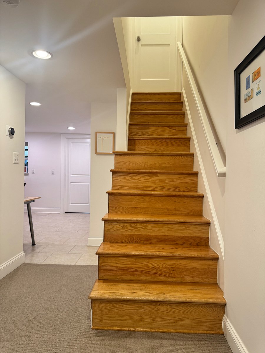 View of stairs to main floor (door closed off for full privacy)