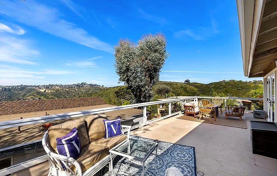 Upstairs deck seating area