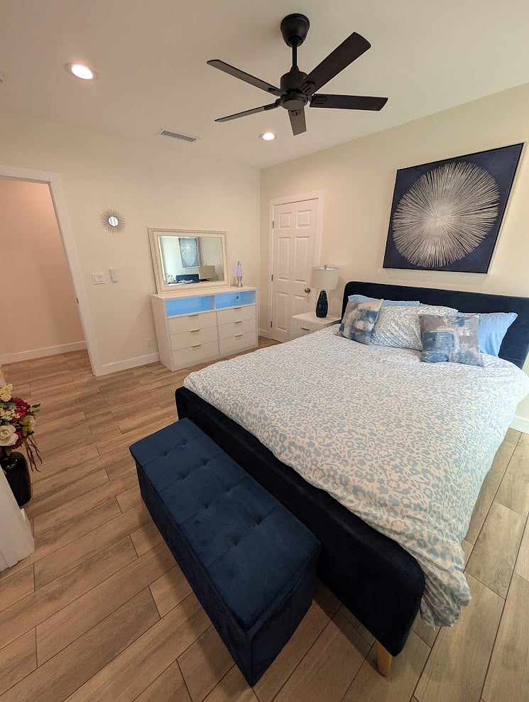 Bright and spacious bedroom with plenty of room to unwind