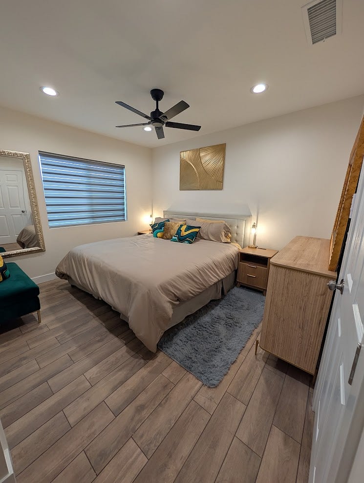 Comfortable king-sized sleeping space designed for a restful stay