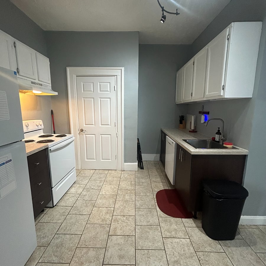 Kitchen with dishwasher, and refrigerator. Air fryer available*