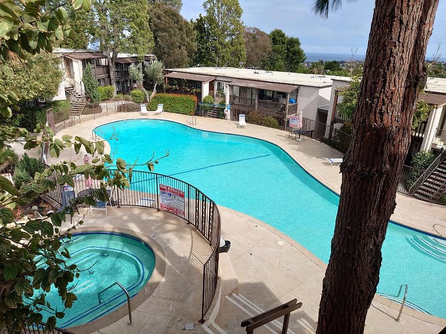Pool 1 next to clubhouse at front of complex.