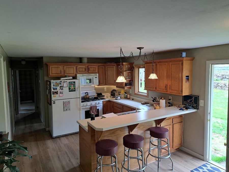 Well organized Common Kitchen with a great view.