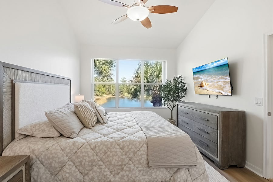 Primary bedroom with king size bed