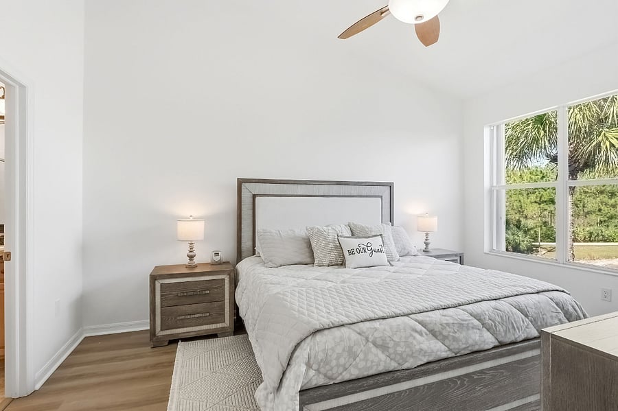 Primary bedroom with king size bed
