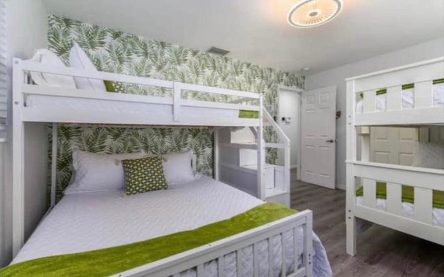 All beds have comfy memory foam mattresses