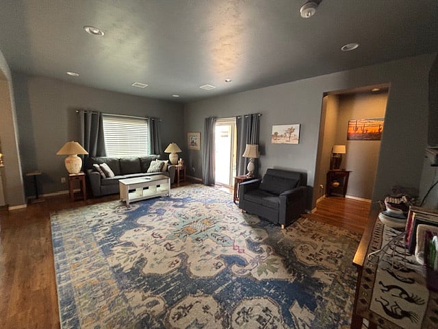 Southerly view Open Living Space/Access to outside covered Patio 