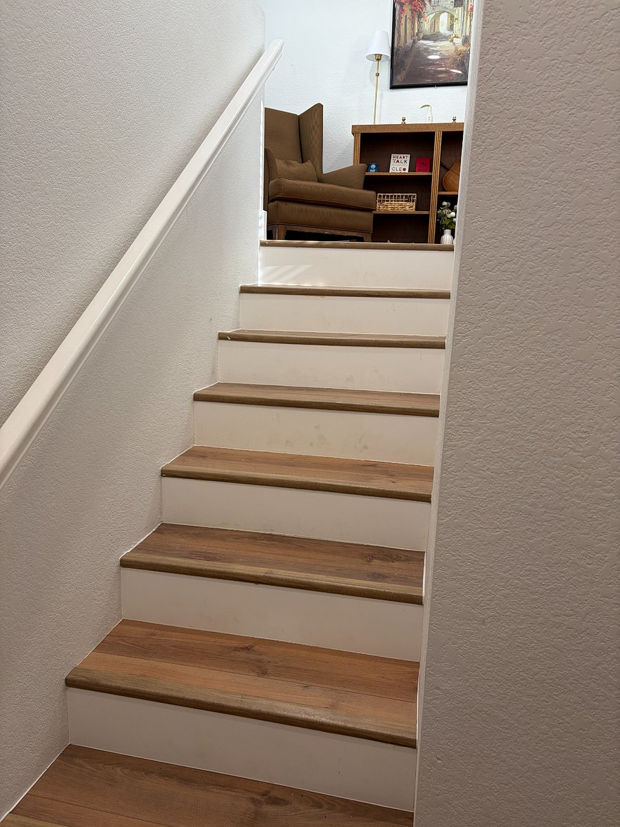 Stairs up/down from mudroom to basement living area