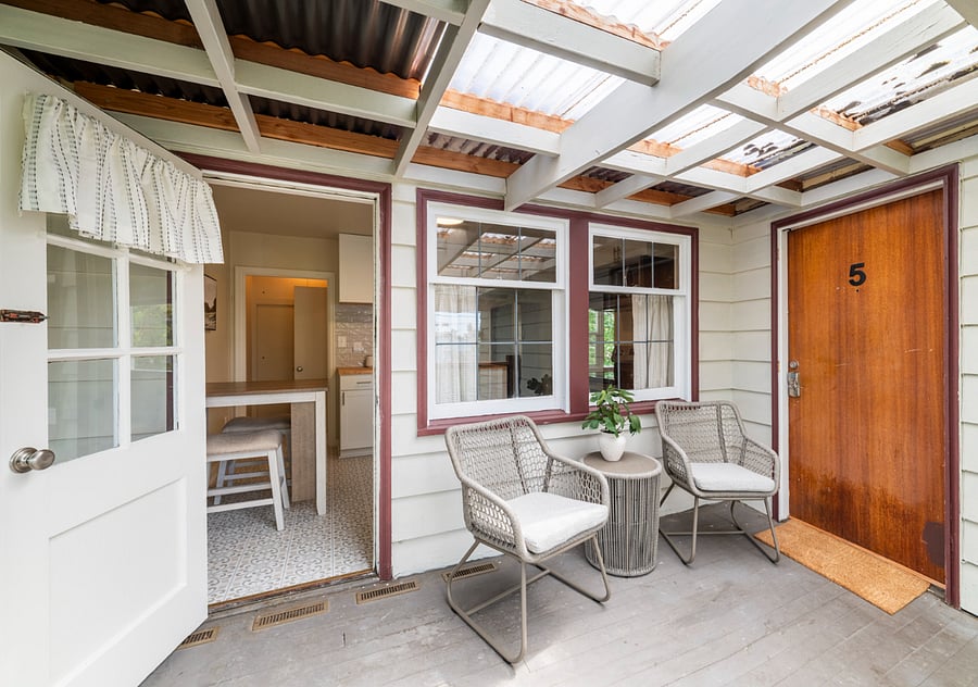 Covered deck with sitting area