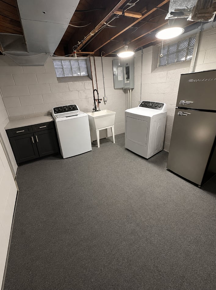 Laundry Room with EXTRA Refrigerator (perfect for really cold drinks)