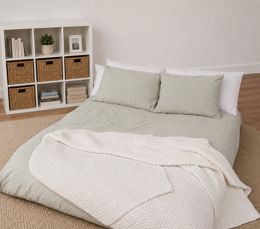 This is what the bean bag opens up to in a few minutes. Perfect for a guest!